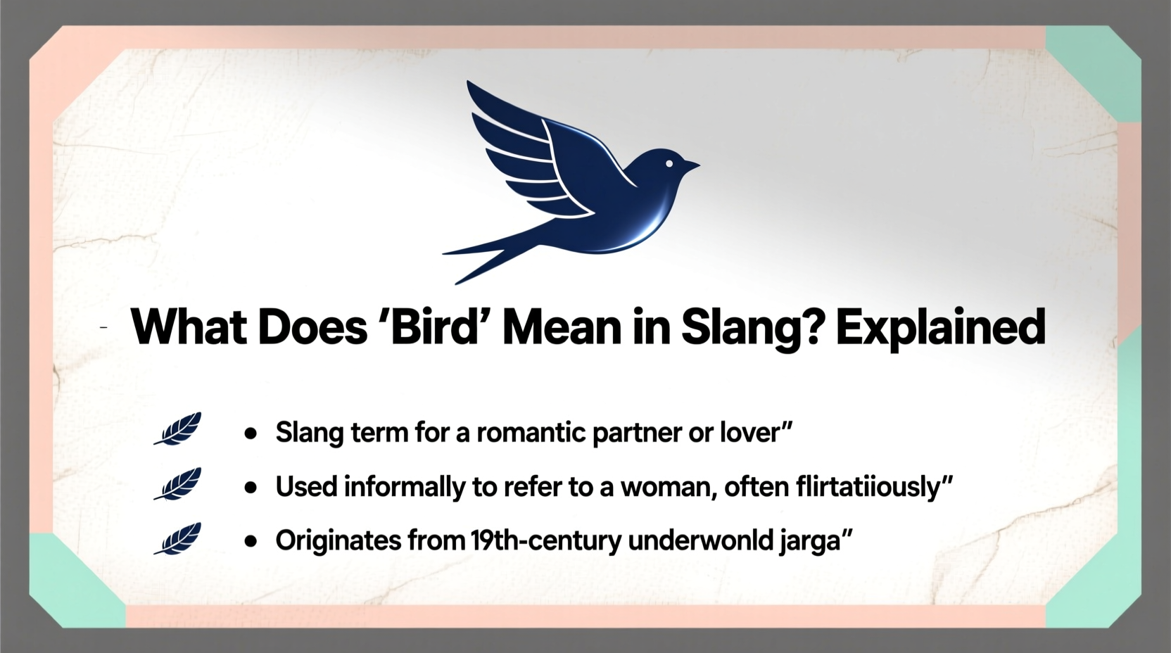what does bird mean slang