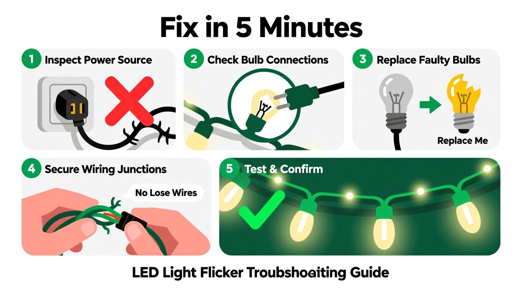 why is my led christmas light strand flickering and how to fix it in 5 minutes