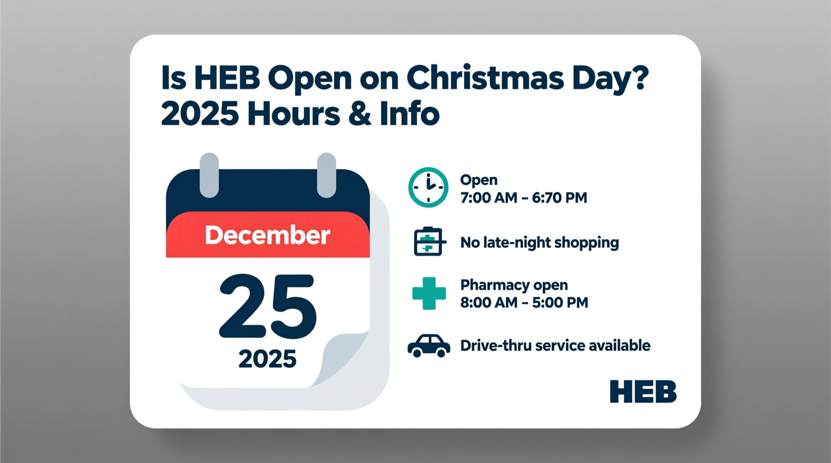 is heb open on christmas day