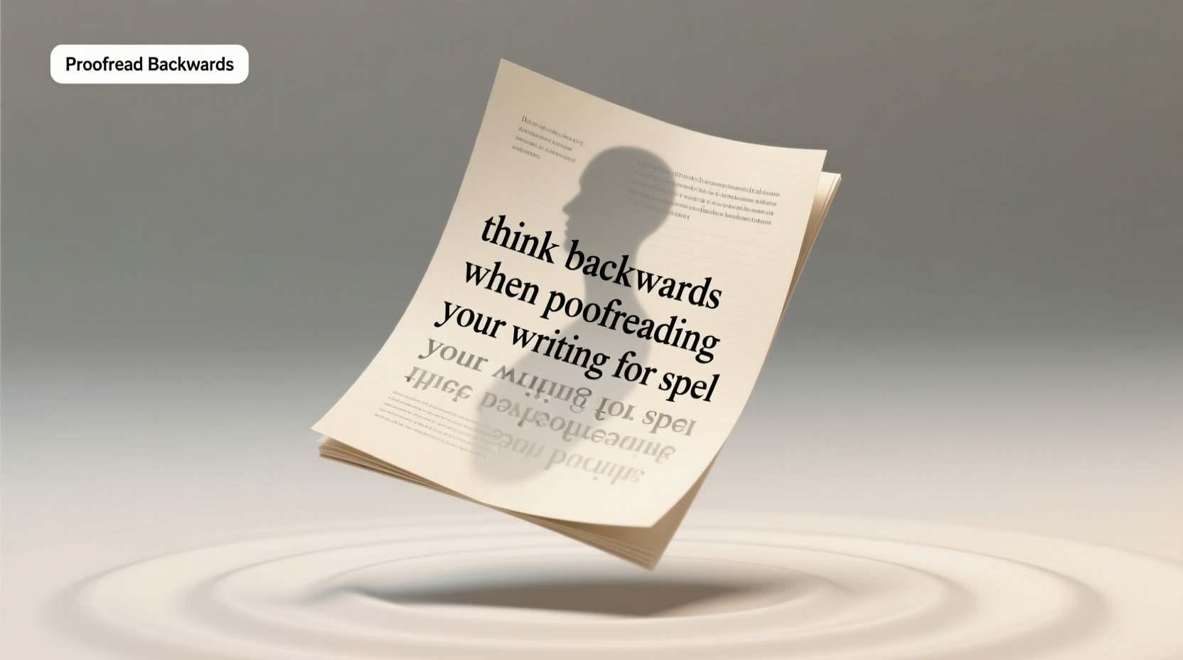 think backwards when proofreading your writing for spel