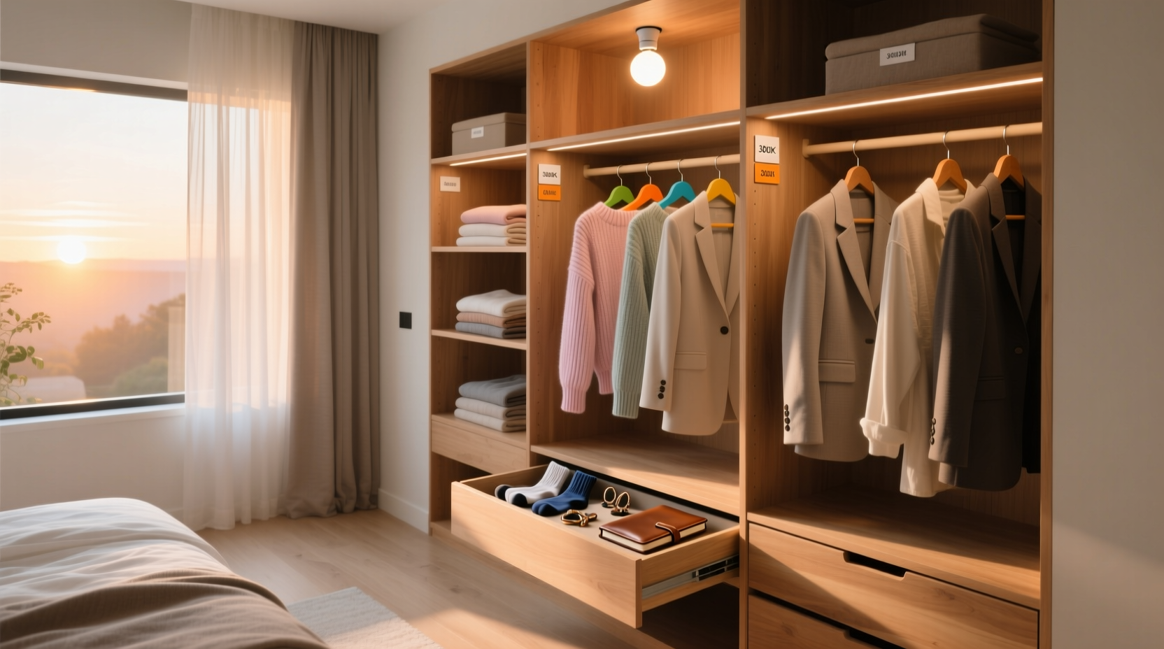 closet organization tips circadian lighting