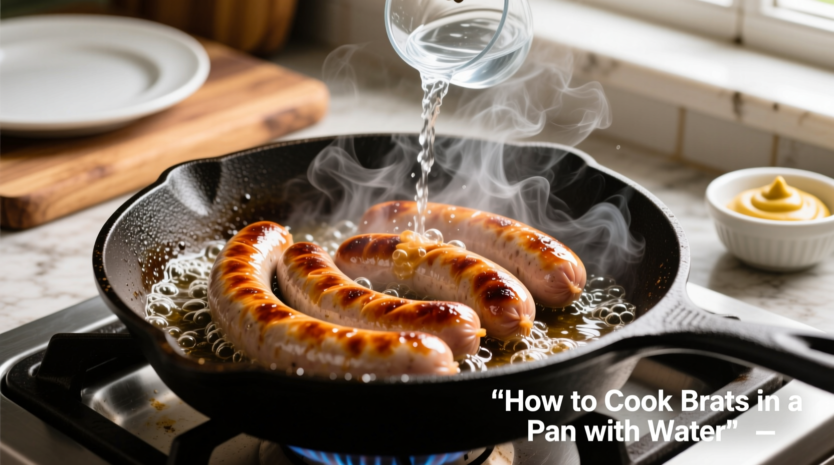 how to cook brats in a pan with water