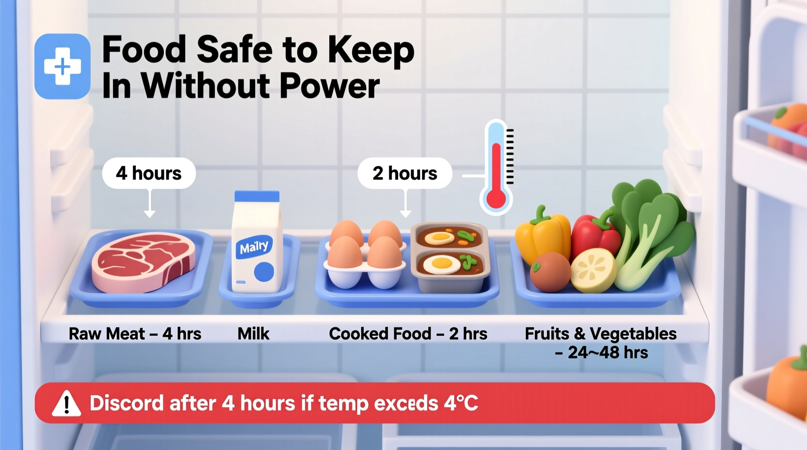 how long is food good for in fridge without power