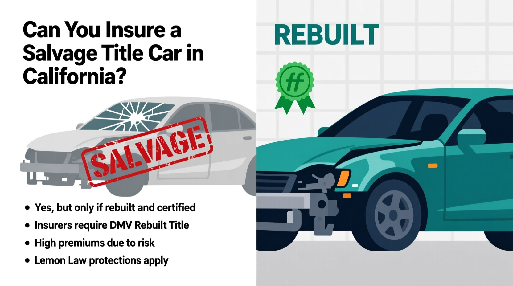 can you insure a salvage title car in california