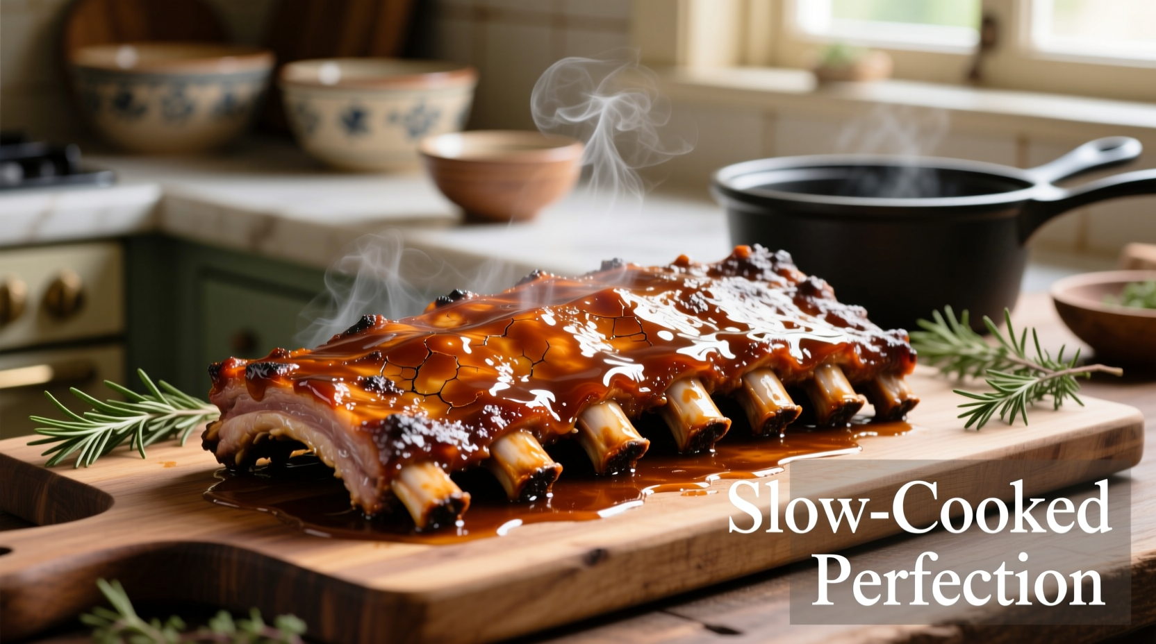 Slow cooker ribs with caramelized glaze