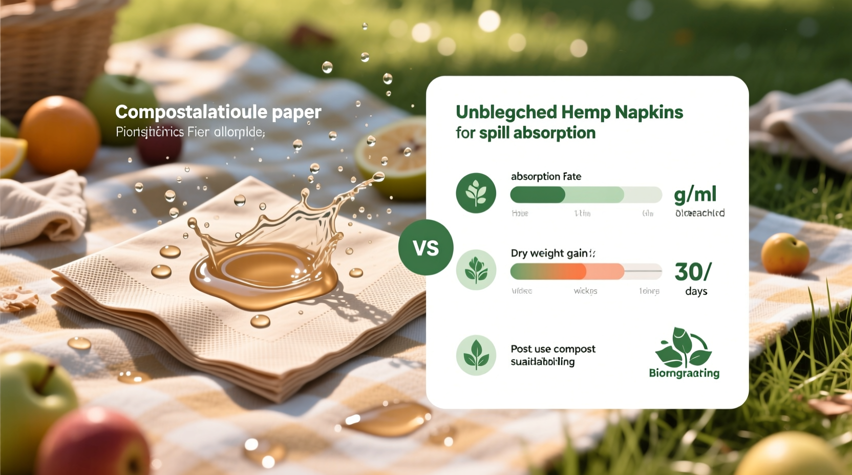 compostable vs hemp napkins which absorbs better