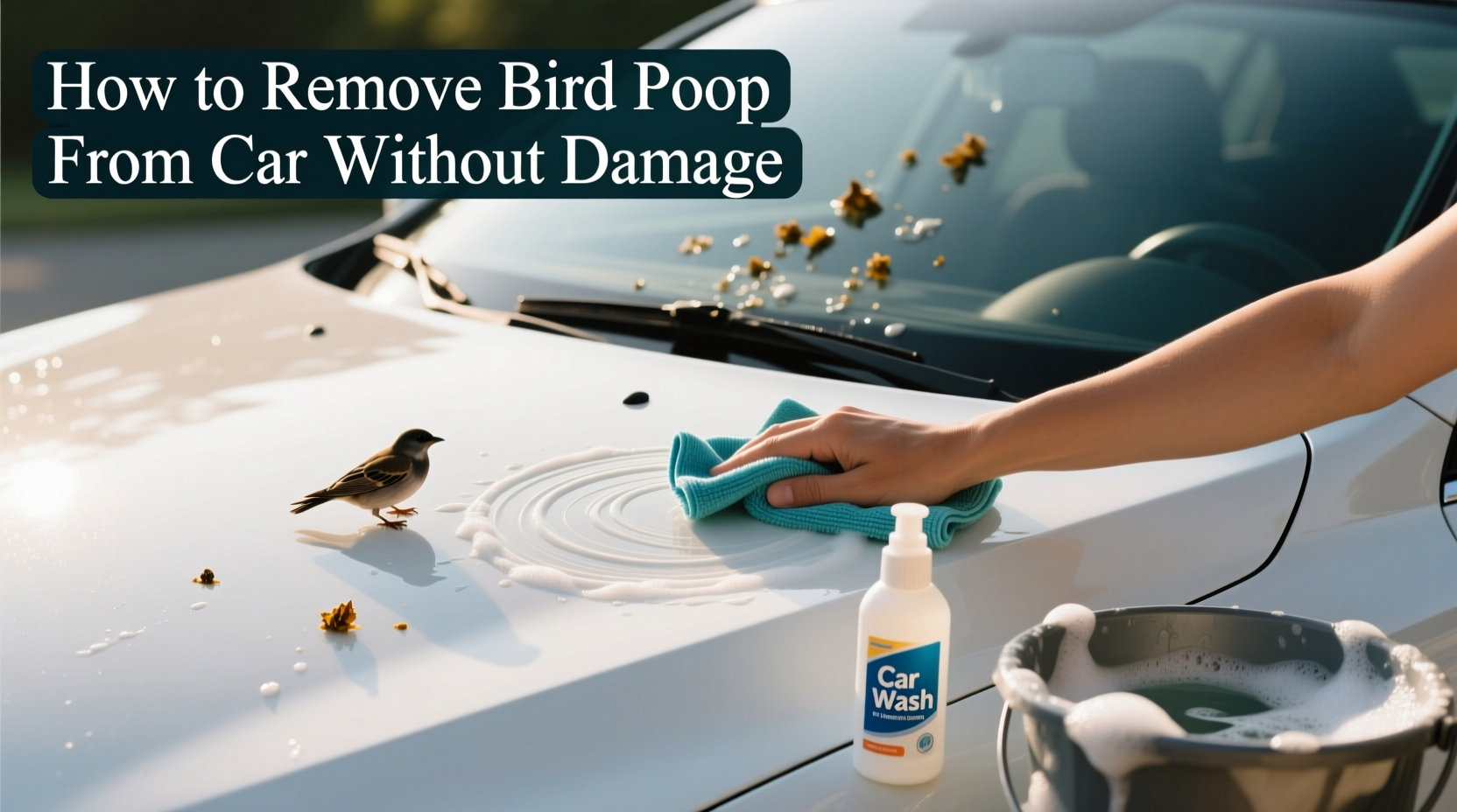 how to get bird poop off of car