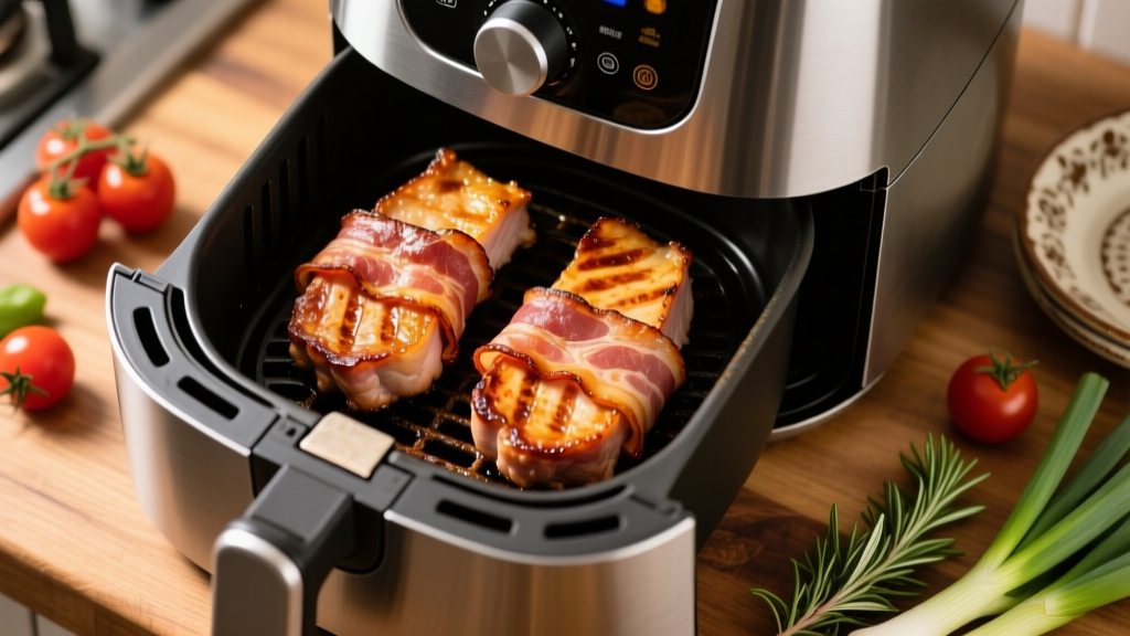 Crispy Bacon-Wrapped Pork Chops in Air Fryer