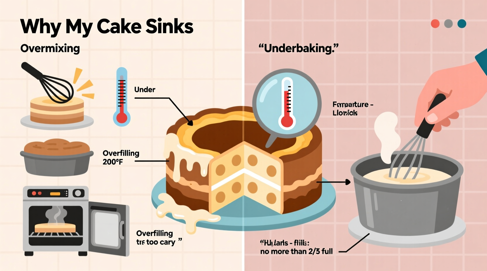 why does my cake sink in the middle common baking errors and fixes