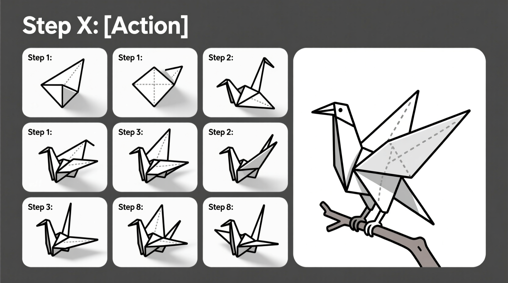 how to make origami bird