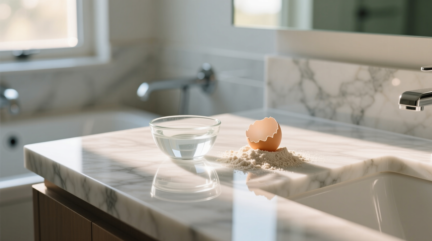 eco friendly marble cleaning with eggshells