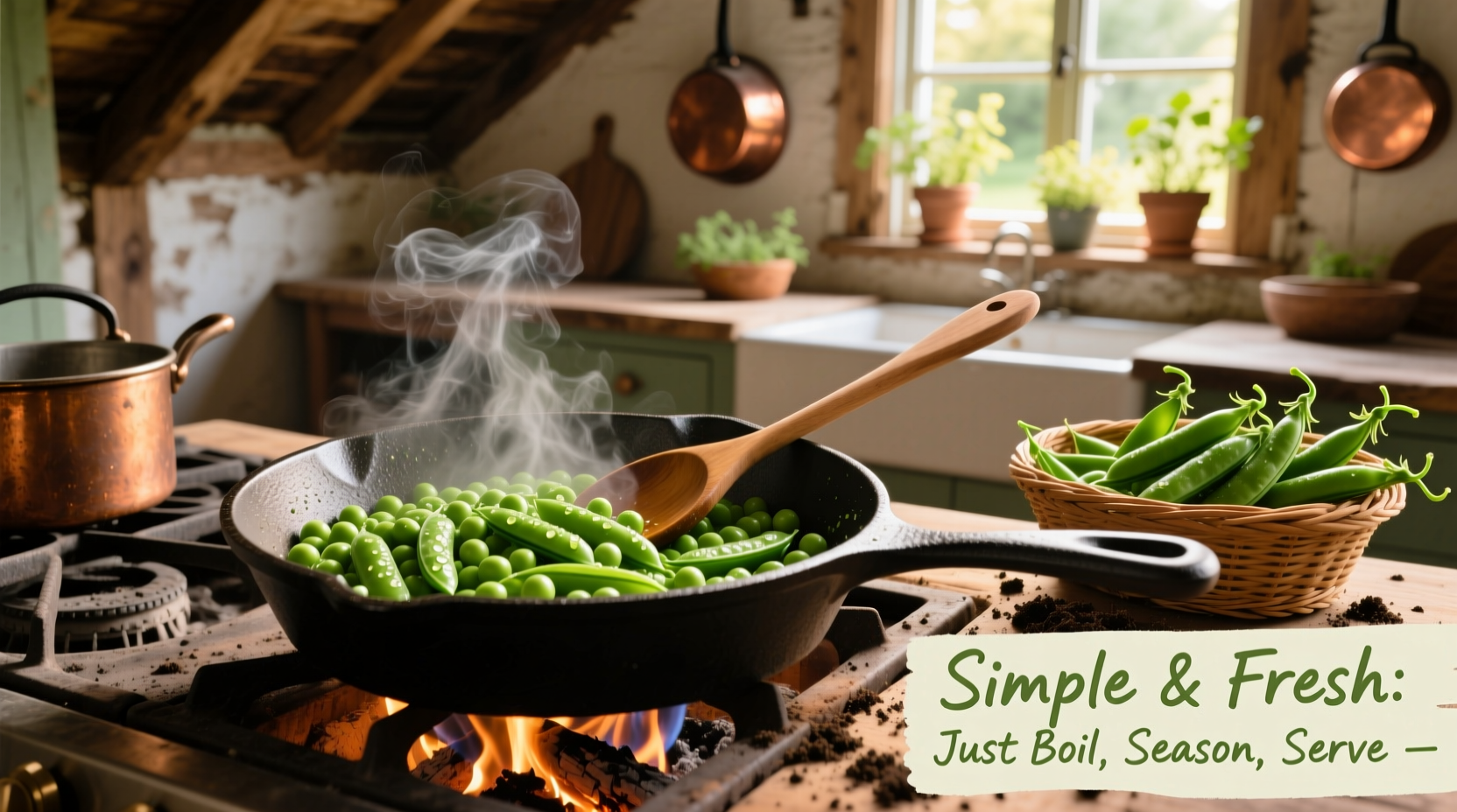 how do you cook fresh garden peas