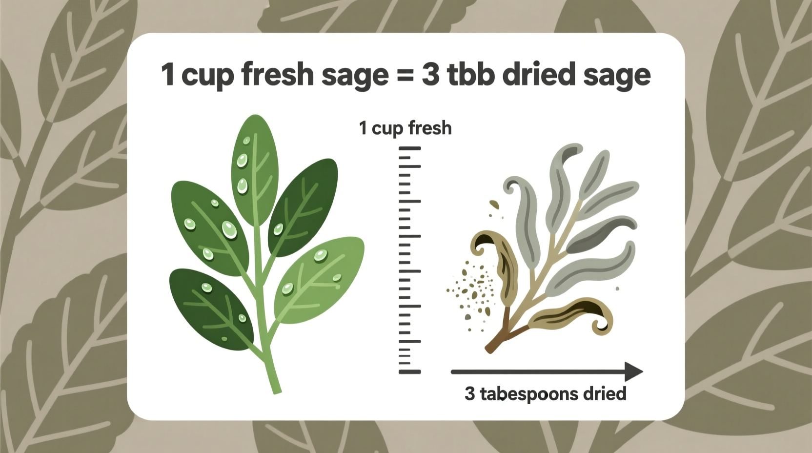 converting fresh sage to dried sage simple measurement guide