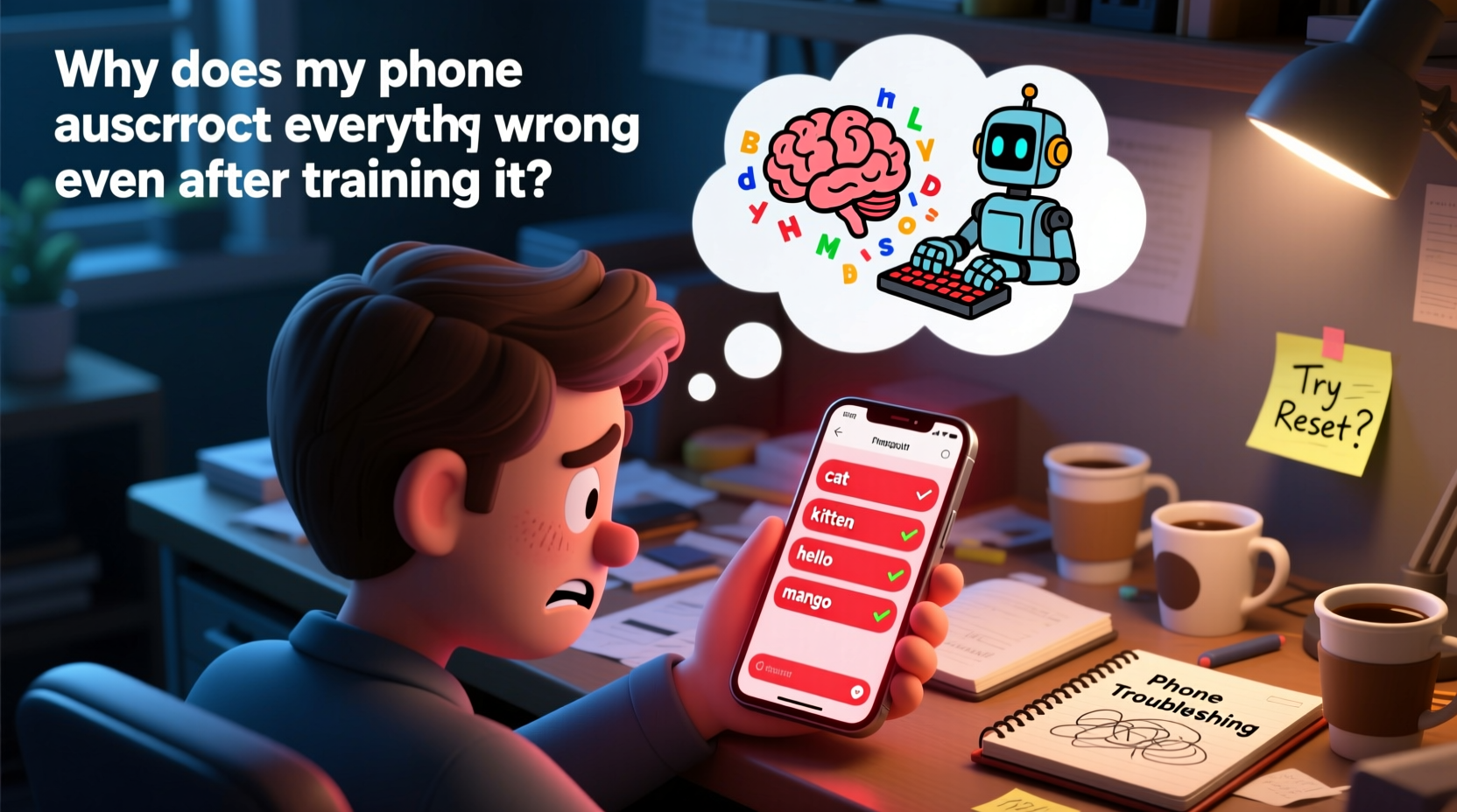 why does my phone autocorrect everything wrong even after training it