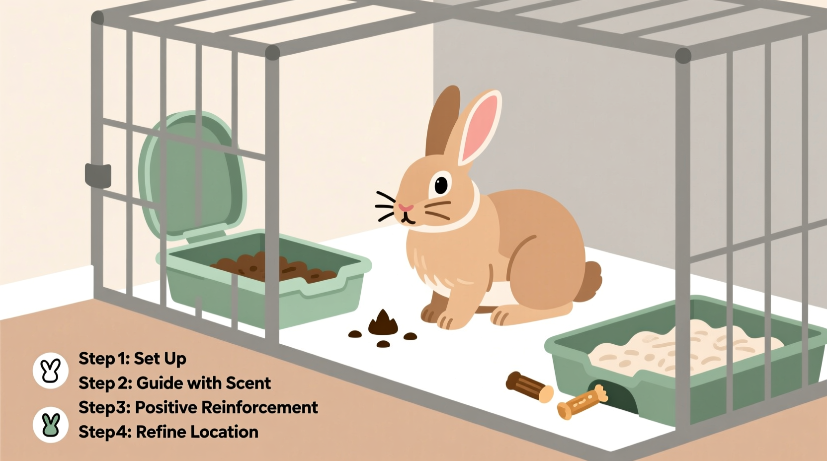 step by step guide to potty training your rabbit without the mess
