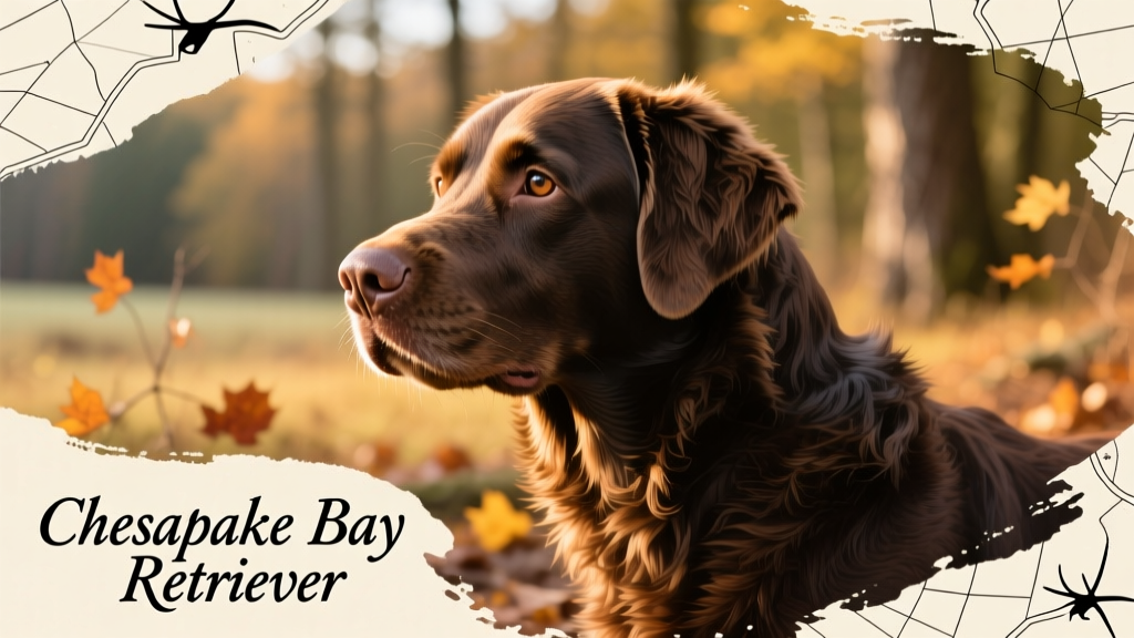 Chesapeake Bay Retriever profile picture with illustrated embellishments