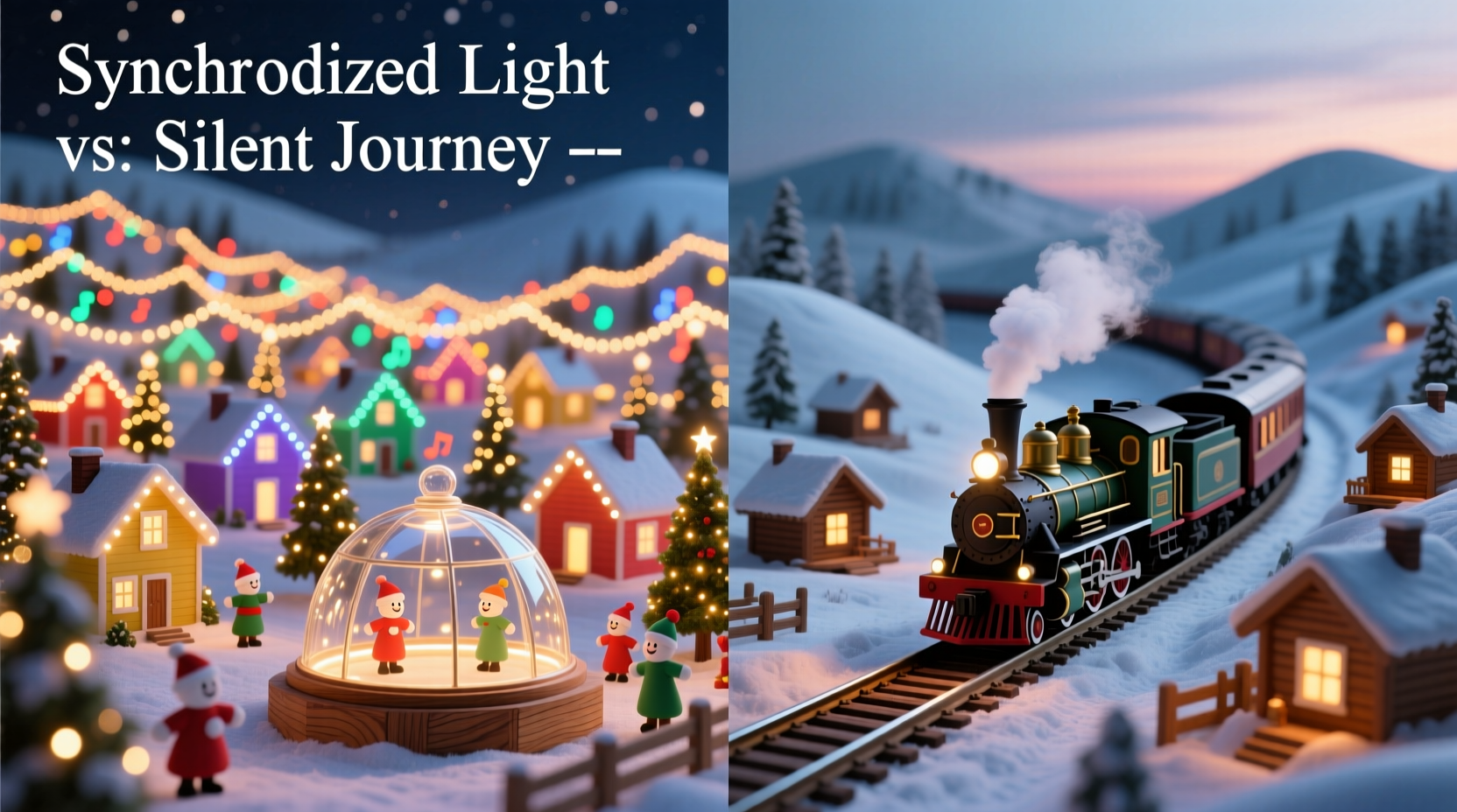 smart christmas villages with synchronized lights vs standalone train sets