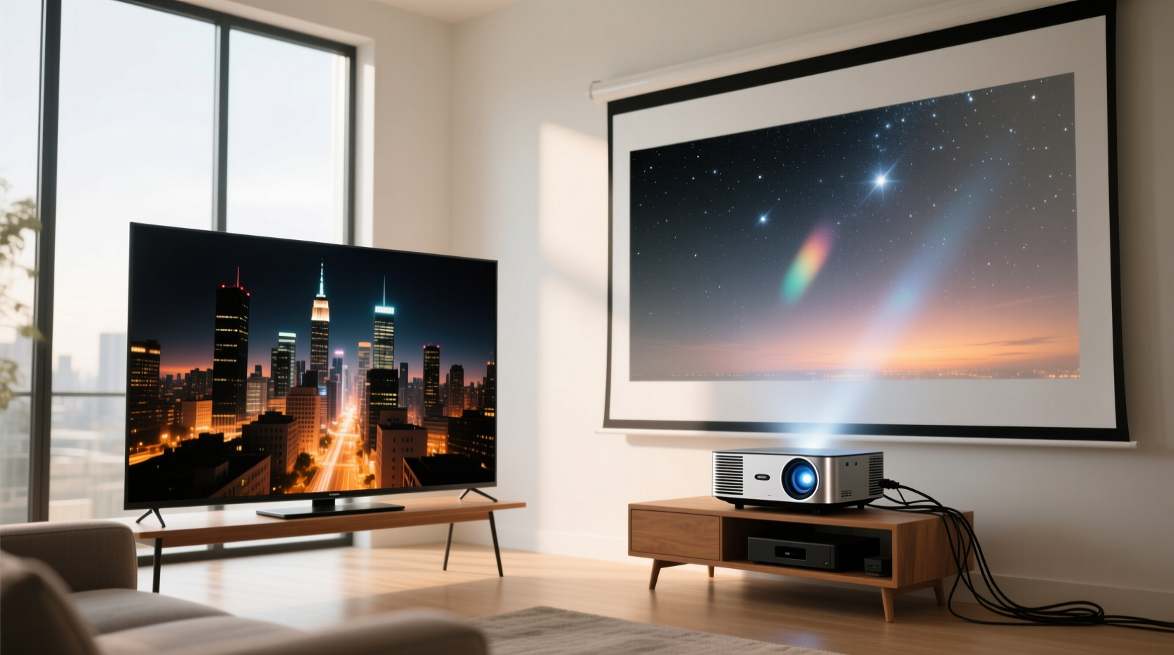 tv vs projector