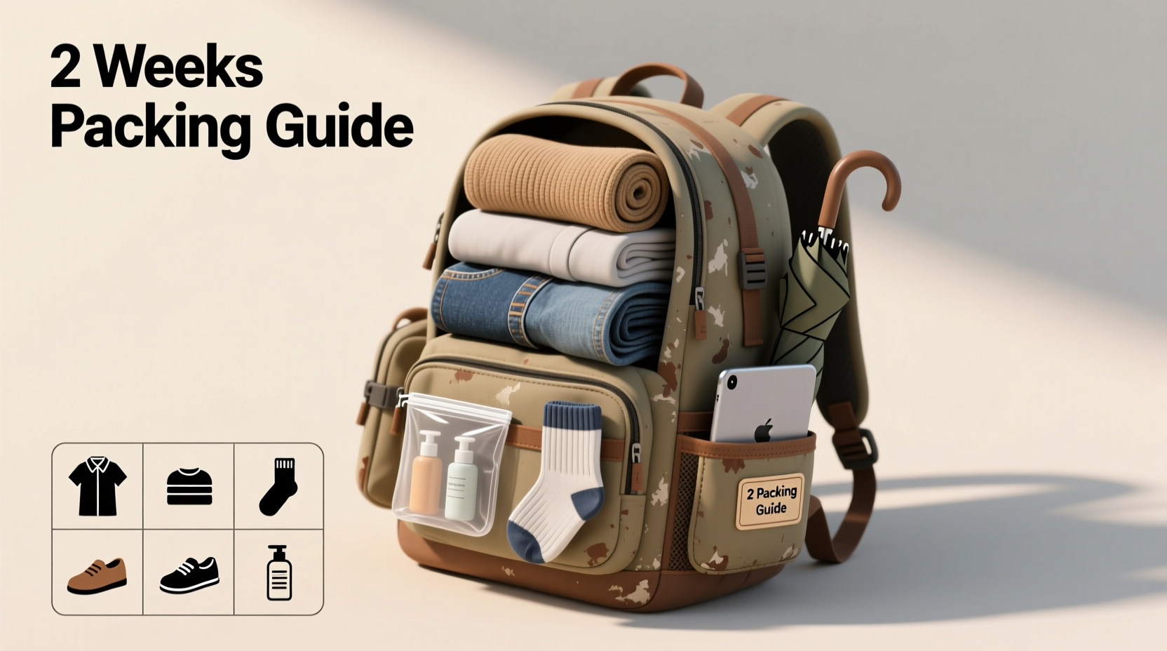 how to pack a carry on for two weeks using only a backpack efficiently