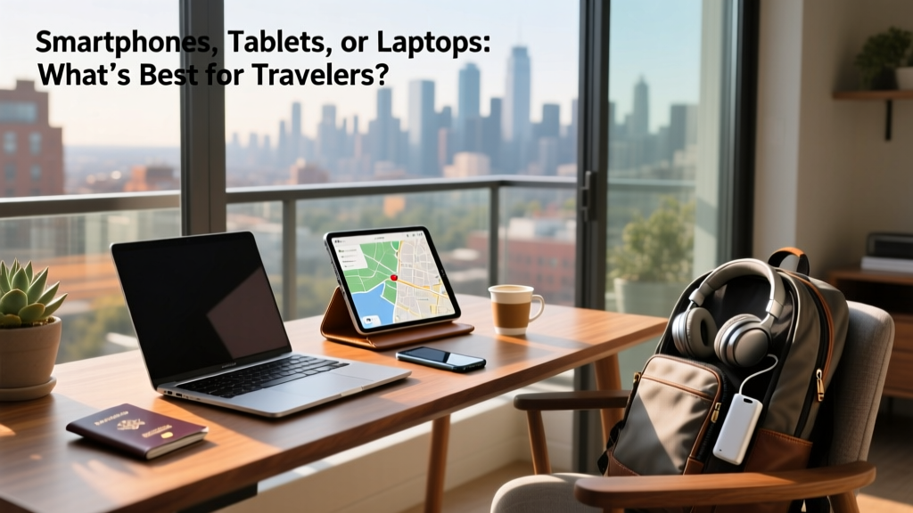 A laptop, tablet, and smartphone sitting on a desk