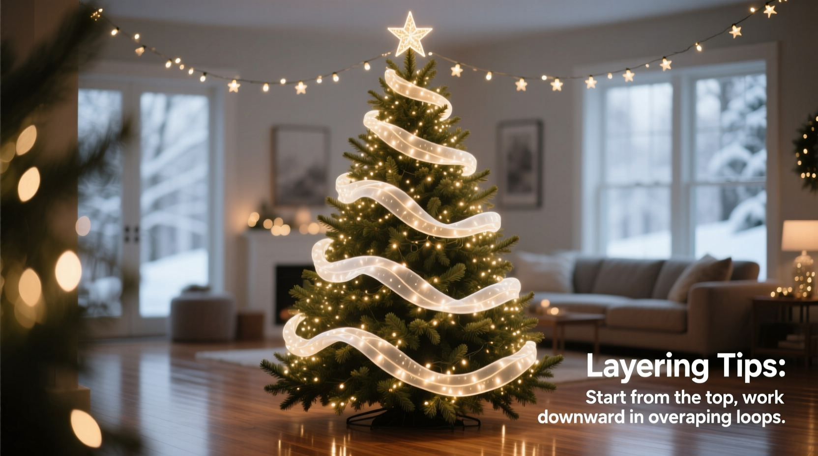 how to layer multiple strands of christmas lights on a large tree without overload
