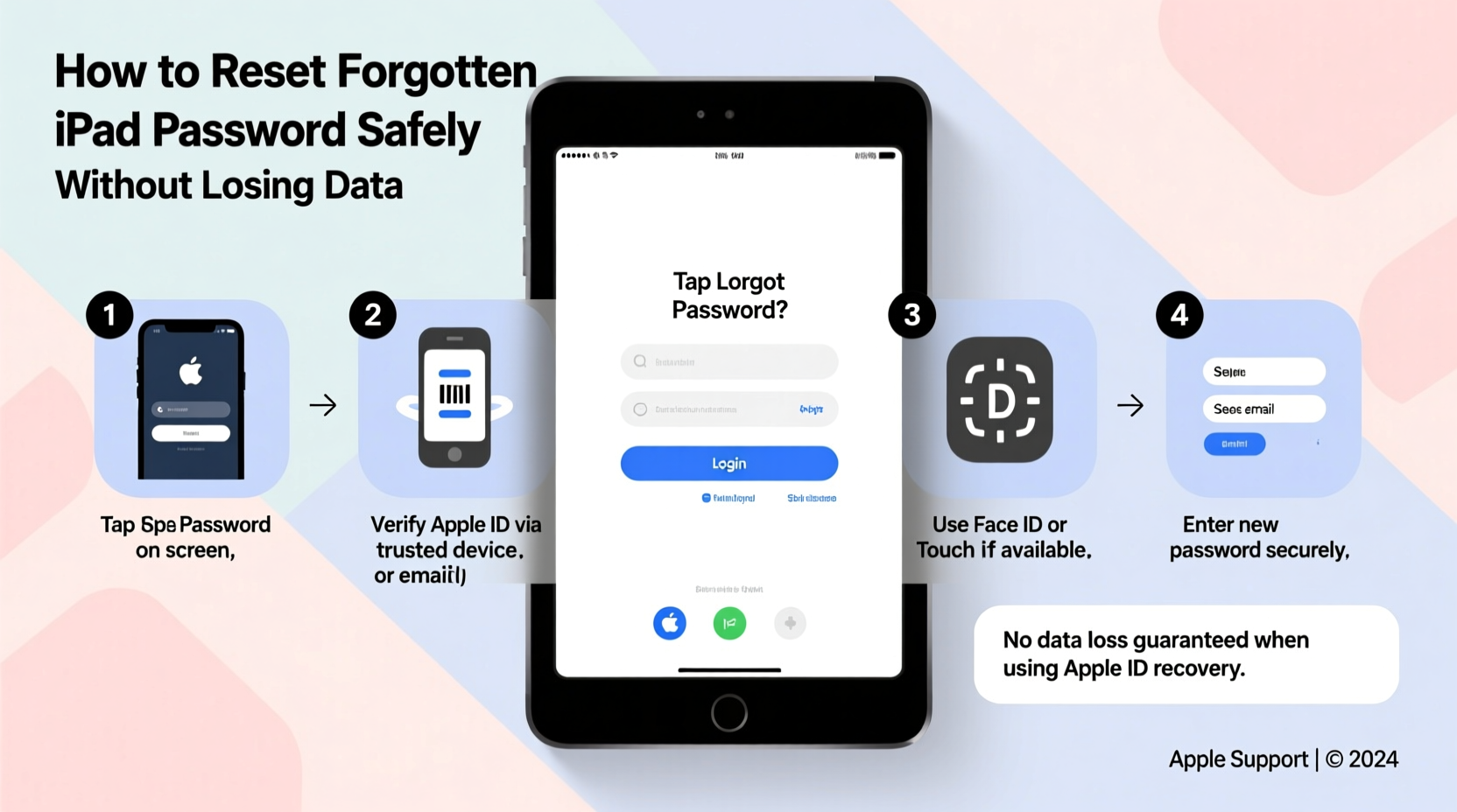 how to reset a forgotten password on an ipad without losing data