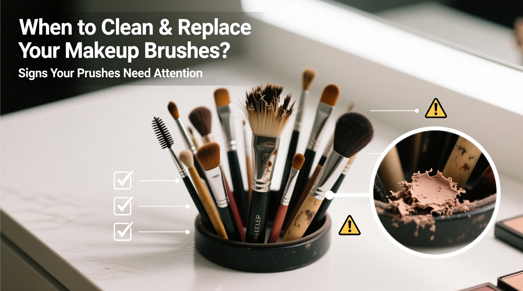 how to tell if your makeup brushes need replacing and when to clean them