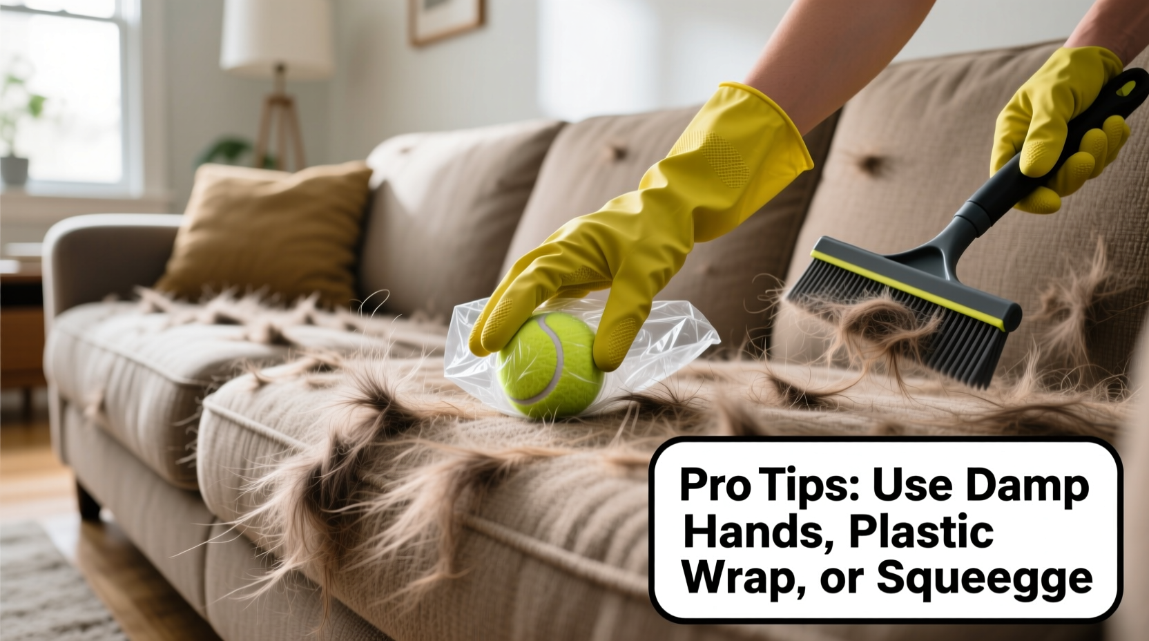 how to remove pet hair from couches without lint rollers