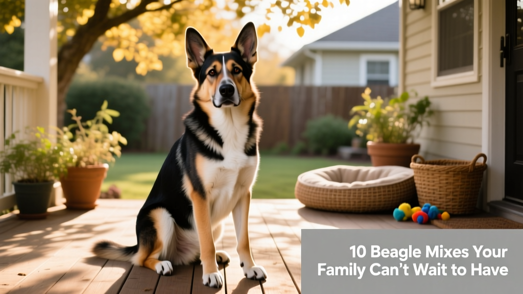 German Shepherd Beagle mix with Beagle markings and German Shepherd size