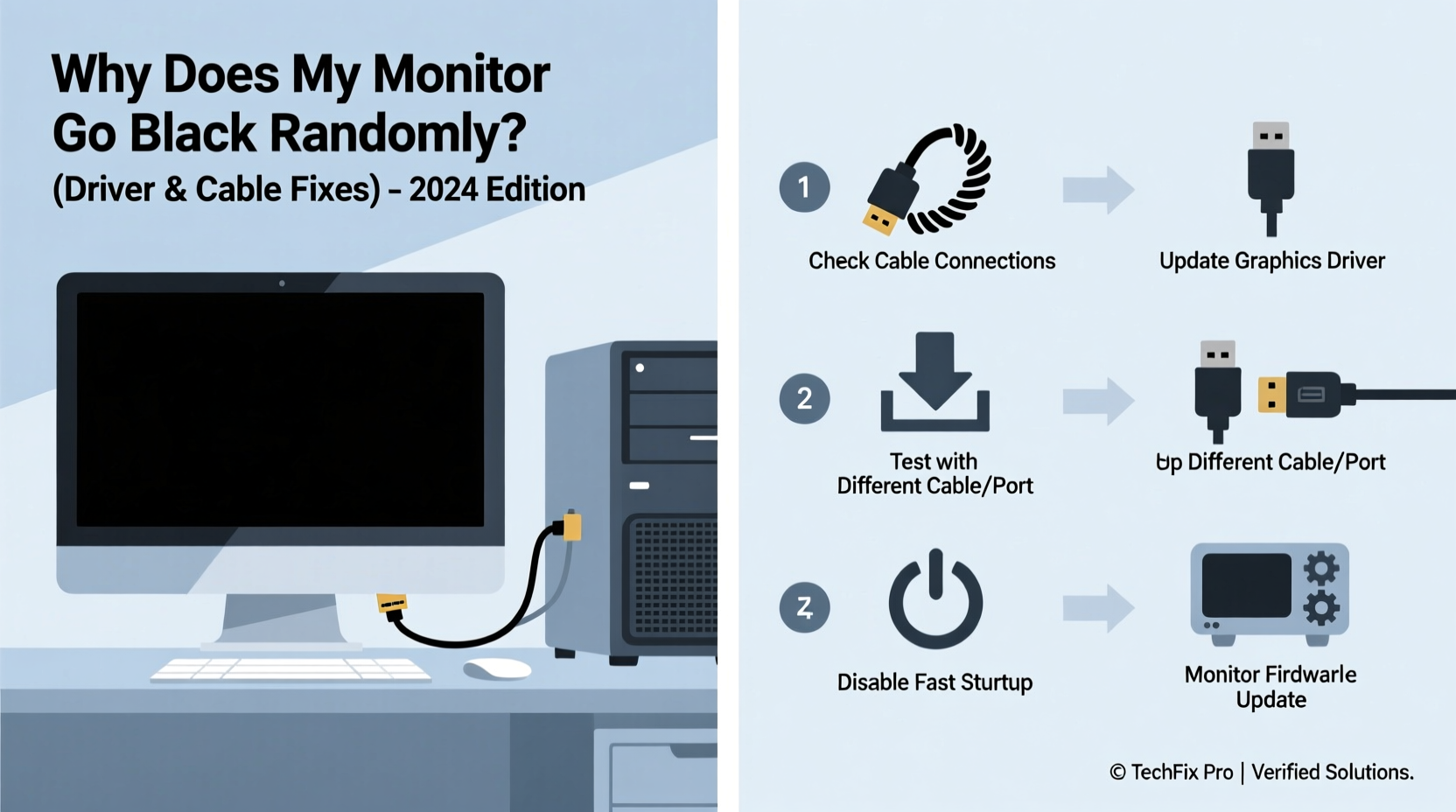 why does my monitor go black randomly driver and cable fixes