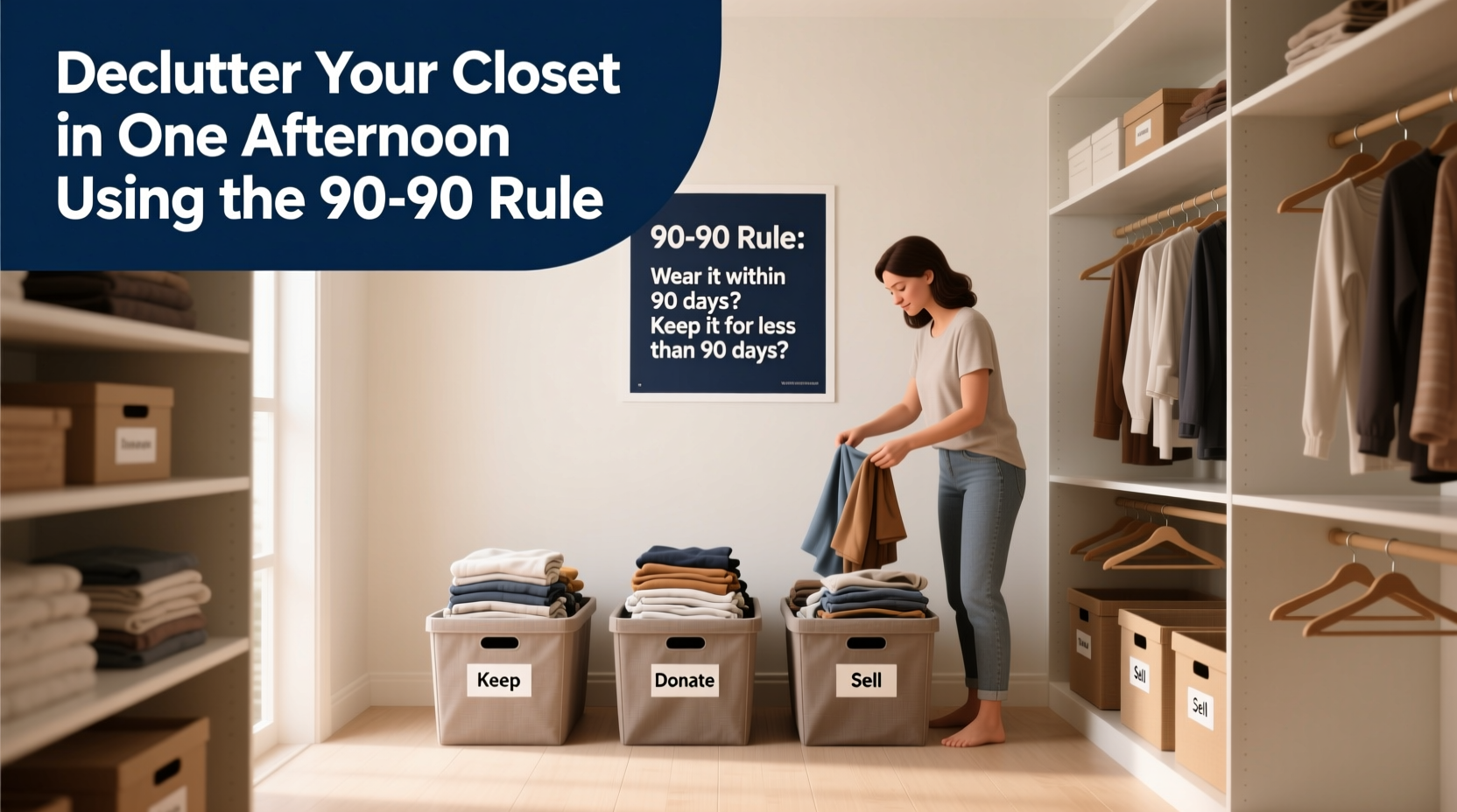 how to declutter your closet in one afternoon with the 90 90 rule