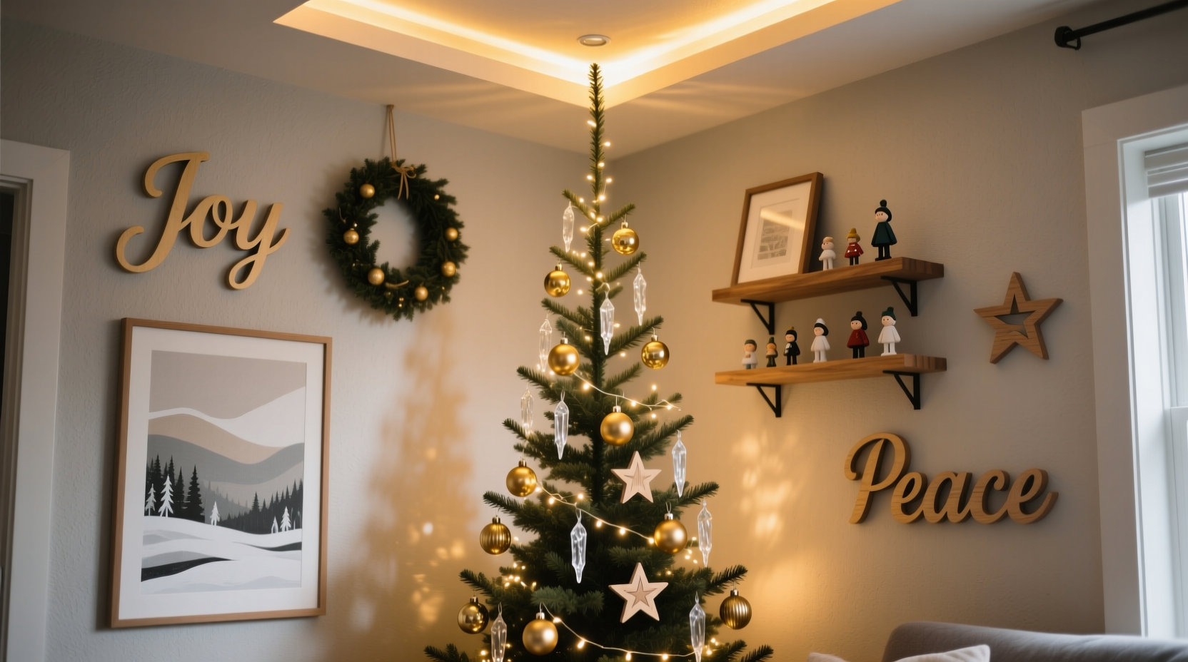 how to style a christmas tree in a studio apartment using vertical space wisely