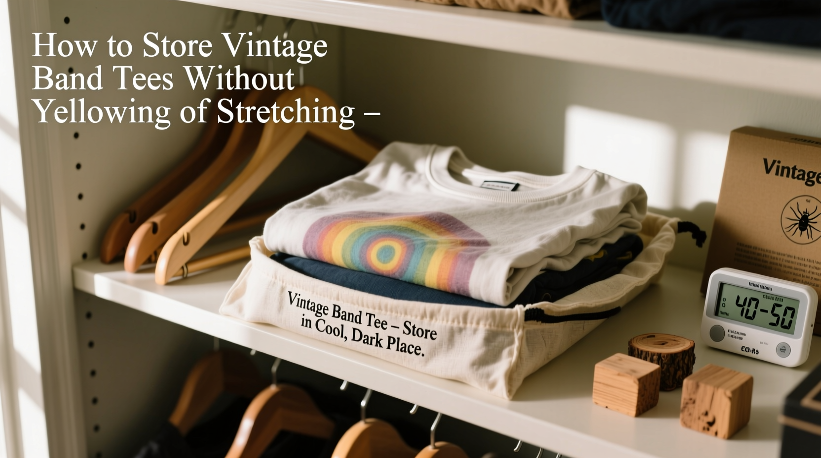 how to store vintage band tees without yellowing or stretching
