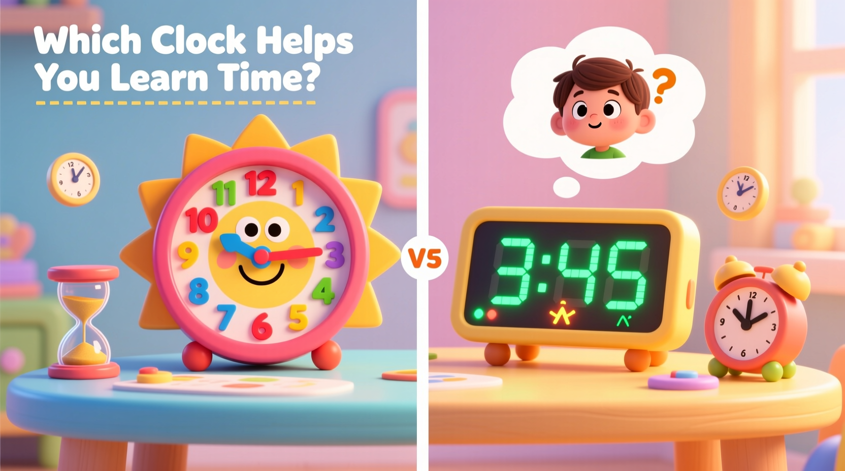 analog clock vs digital display which helps kids learn time more easily