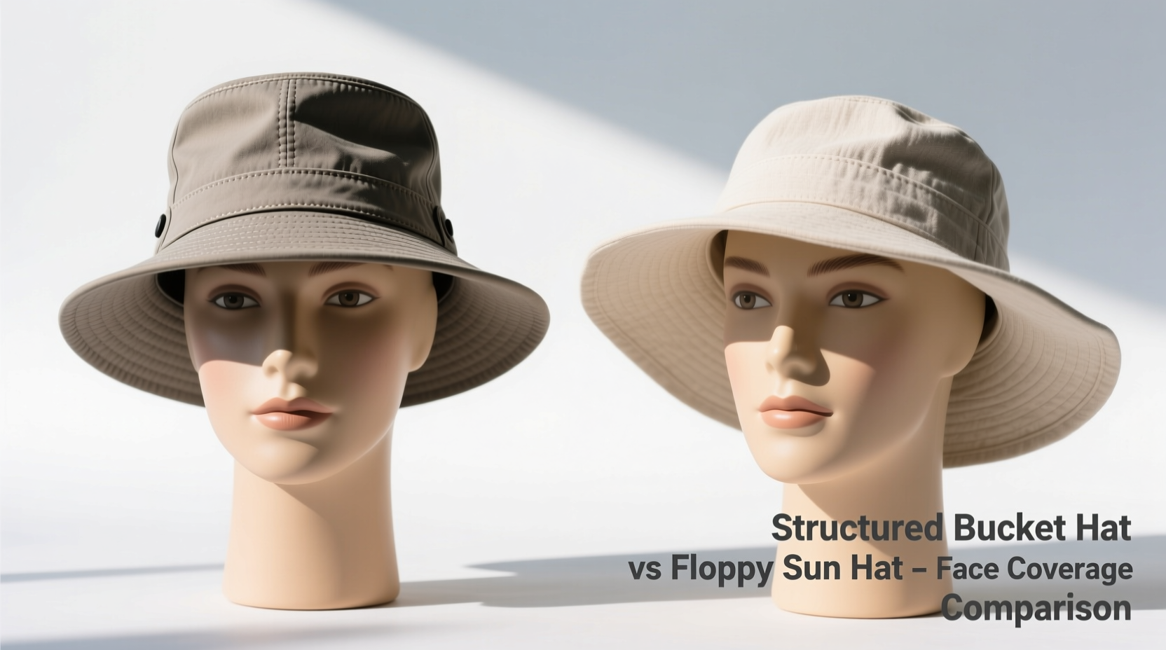 structured bucket hat vs floppy sun hat which gives better face coverage
