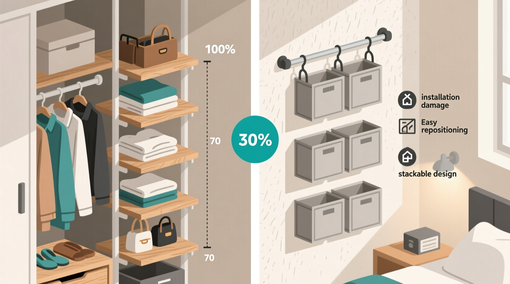 closet shelf dividers vs hanging cubbies