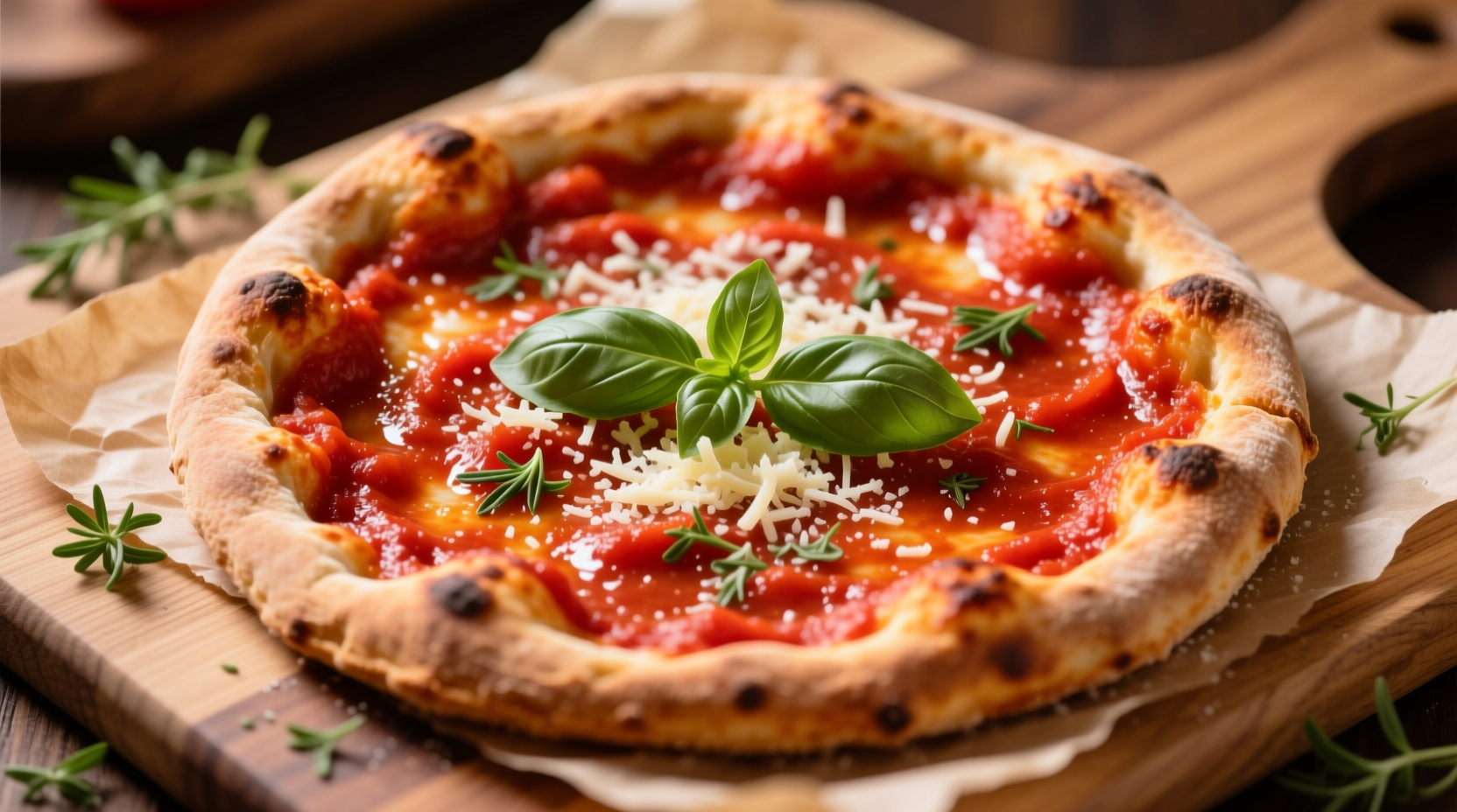 Authentic tomato pie with vibrant red sauce on crisp crust