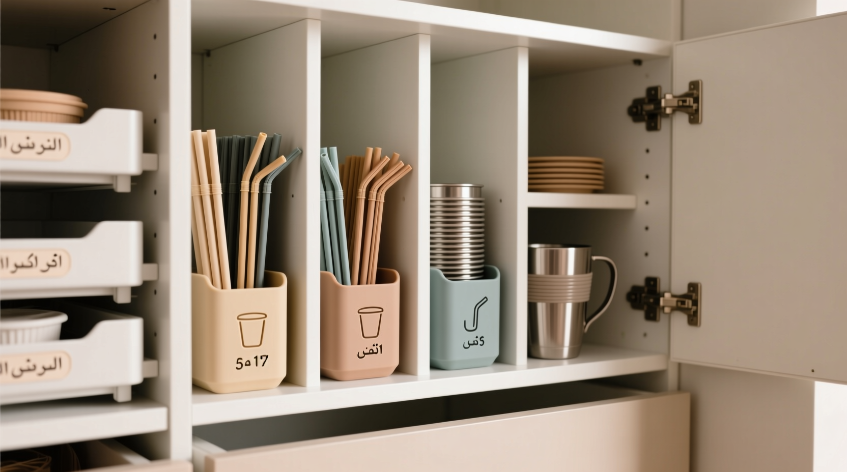 closet organization tips for reusable straws cups