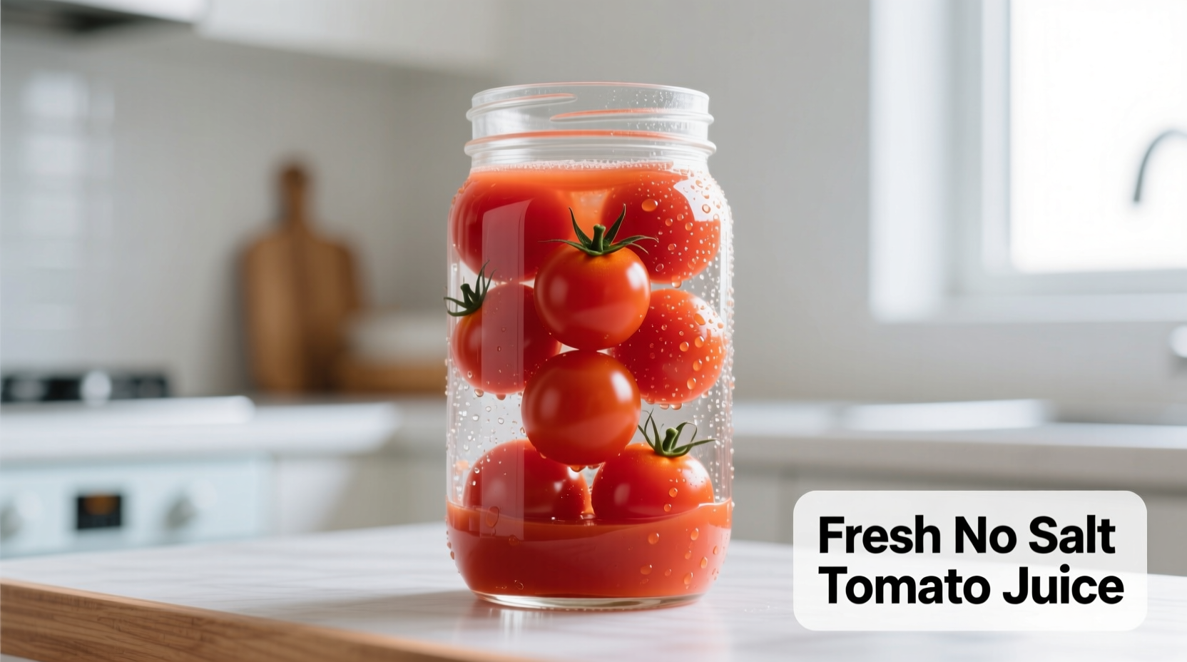 Fresh no salt tomato juice in glass with tomatoes
