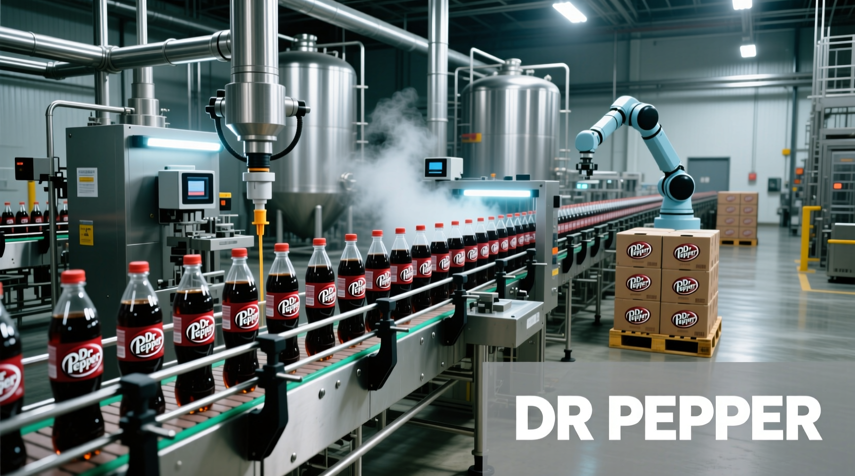 Dr Pepper manufacturing facility production line