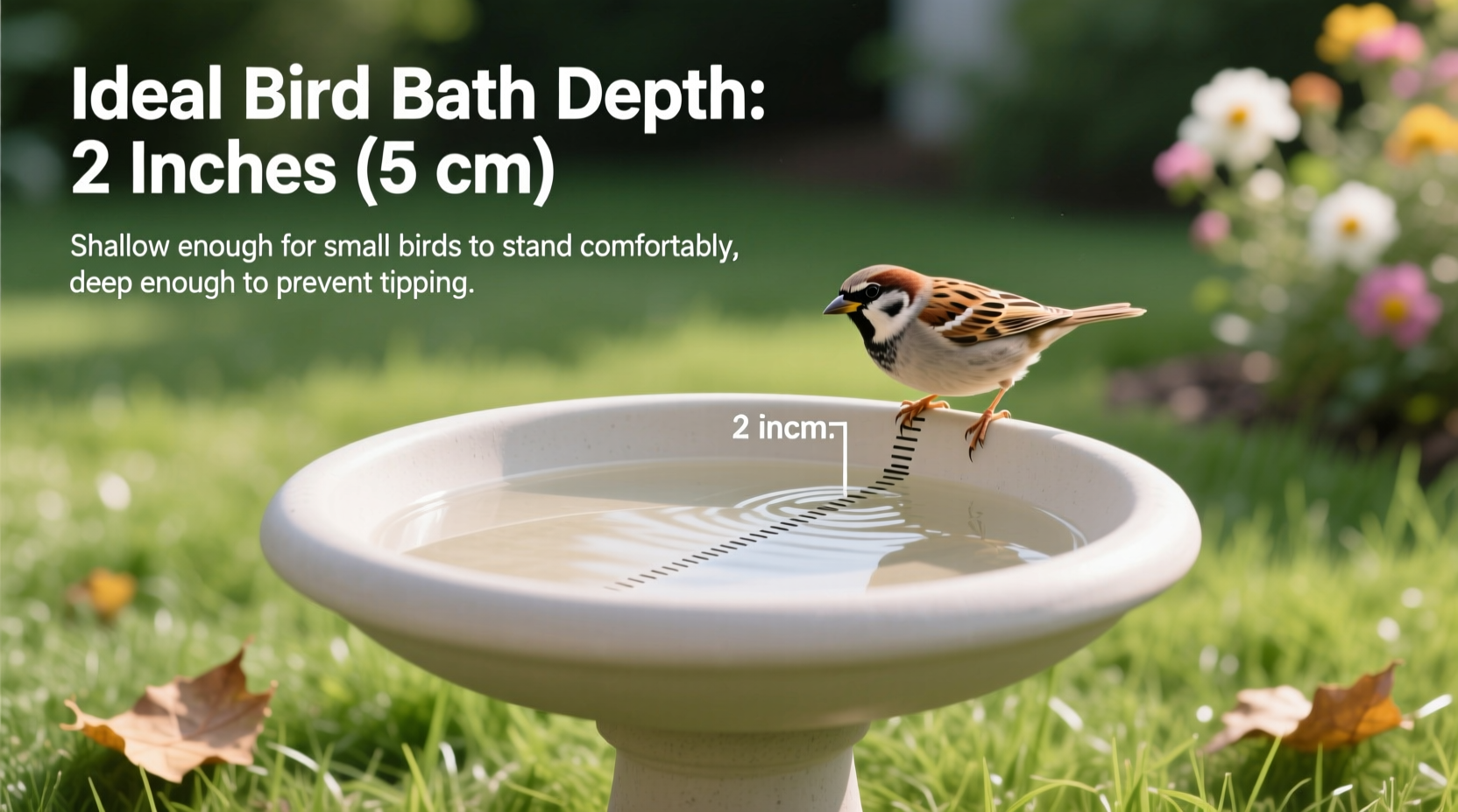 how deep should a bird bath be