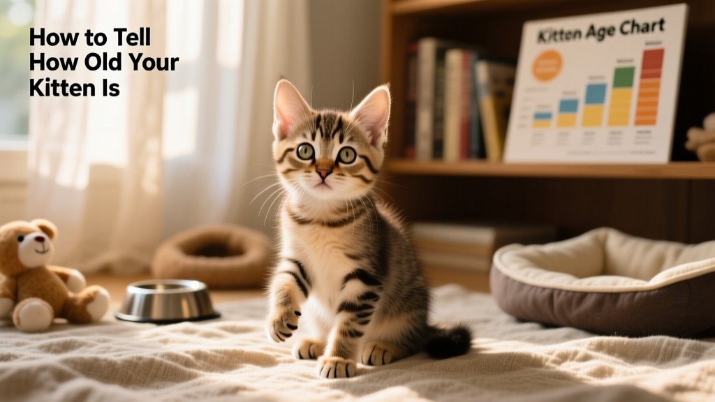 A healthy 10-week-old kitten sitting upright, alert, with clear eyes and a shiny coat