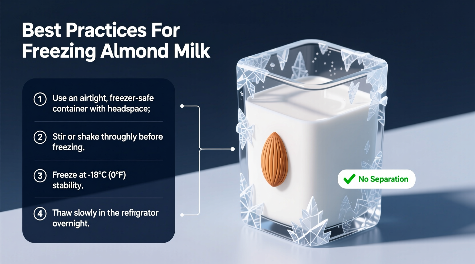 can you freeze almond milk without separation best practices