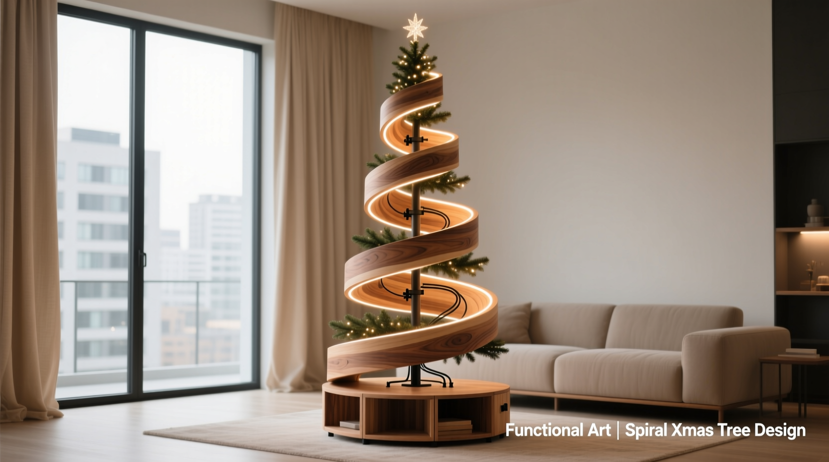 is a spiral christmas tree design functional or just a visual gimmick
