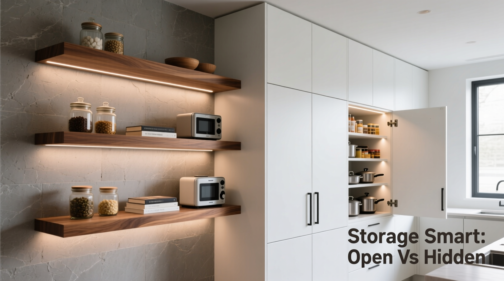 floating shelves vs wall cabinets which maximizes storage smarter