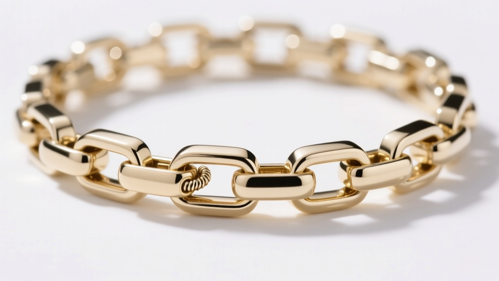 Extreme close-up of a 14k white gold box chain link structure, highlighting interlocking square joints and a small spring clasp.