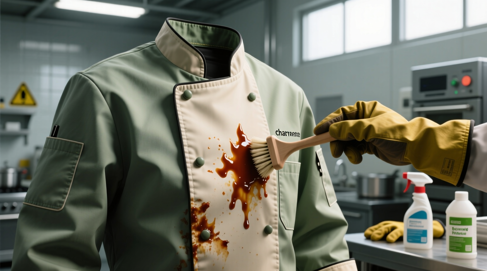 hot sauce stain removal for flame resistant chef coats