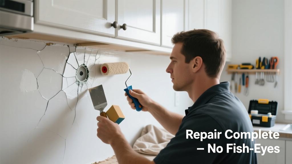 Fix Paint Fish Eyes in Kitchen Walls or Cabinets