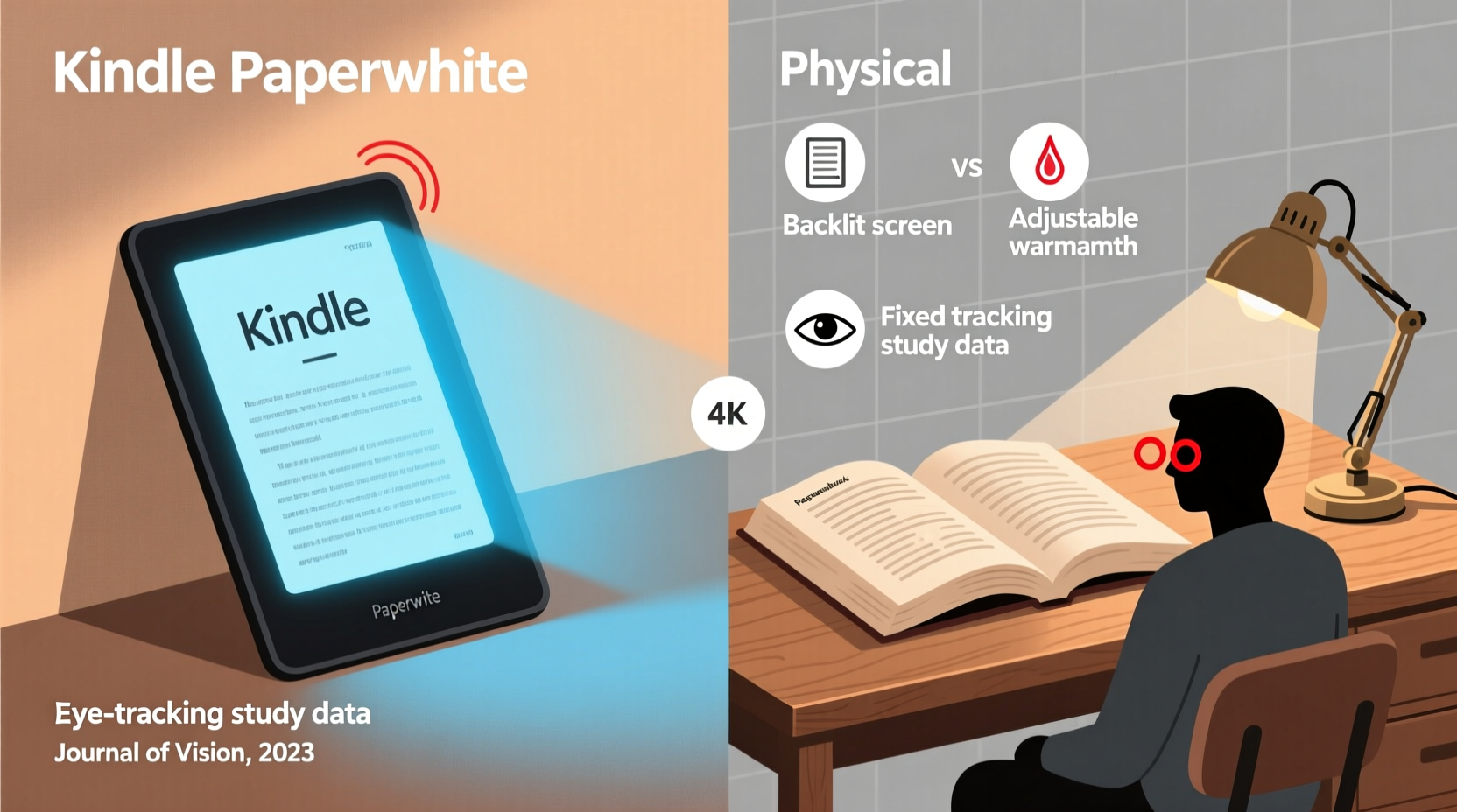 kindle paperwhite vs physical books do ereaders actually reduce eye strain at night