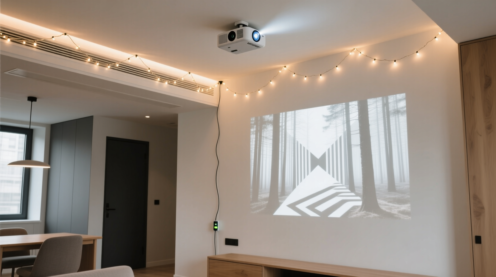 projector vs string lights for apartments with strict decoration rules